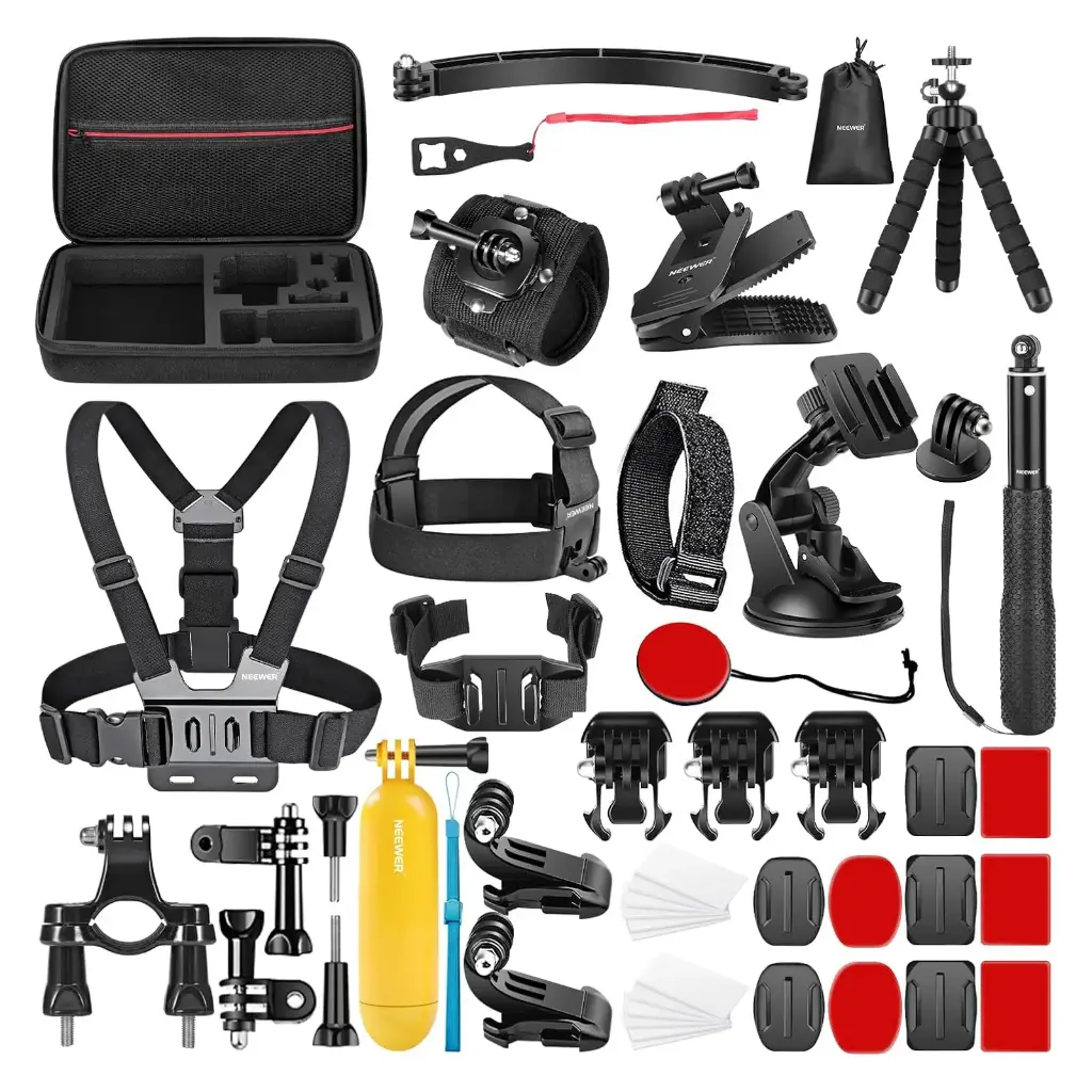 Kit Accesorios 50 en 1 Neewer para Cámaras de Acción