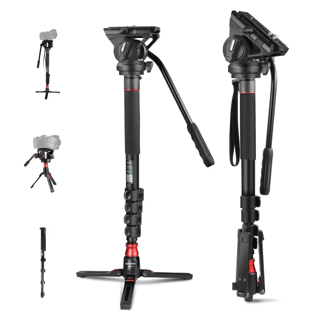 [10101043] Monopié Neewer GM76 Profesional 179 cm con Cabezal Fluido