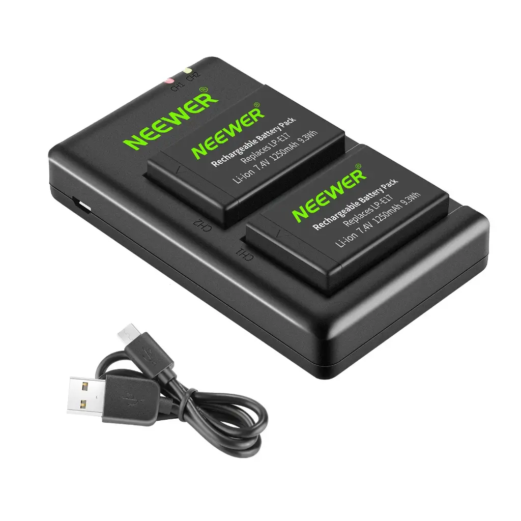 Set 2 Baterías LP-E17 y Cargador USB Neewer para Canon