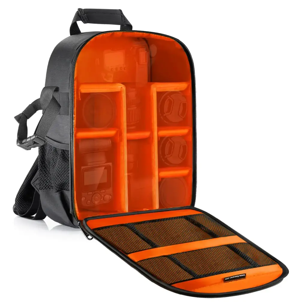 Mochila para cámara NEEWER con interior naranja