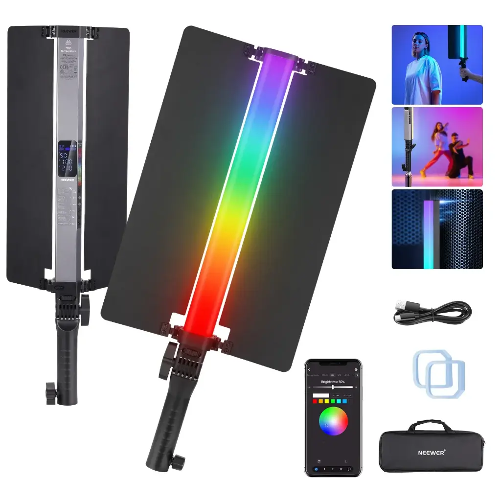 [10105093] Tubo de luz LED NEEWER RGB2 con visera metálica