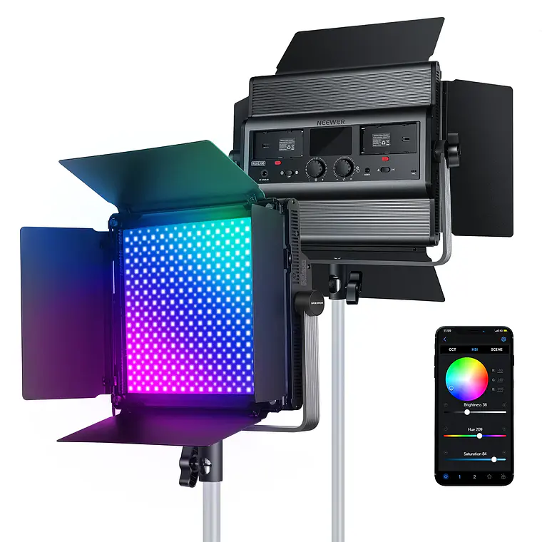 [10103804] Panel de Luz LED RGB para Video 60 W con Control por App Neewer RGB1200