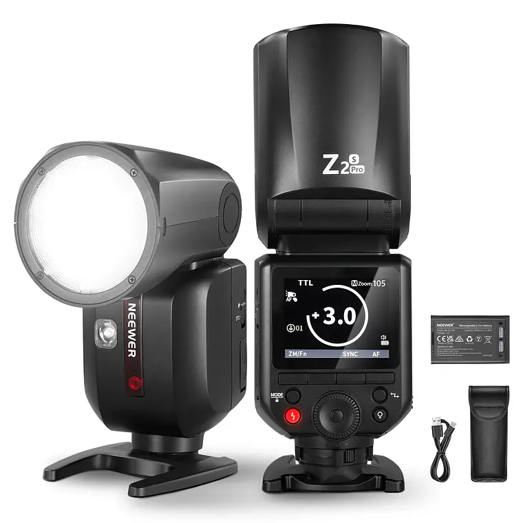 Flash Speedlite TTL de Cabeza Redonda con Batería de Litio 3000 mAh para Sony Neewer Z2PRO-S