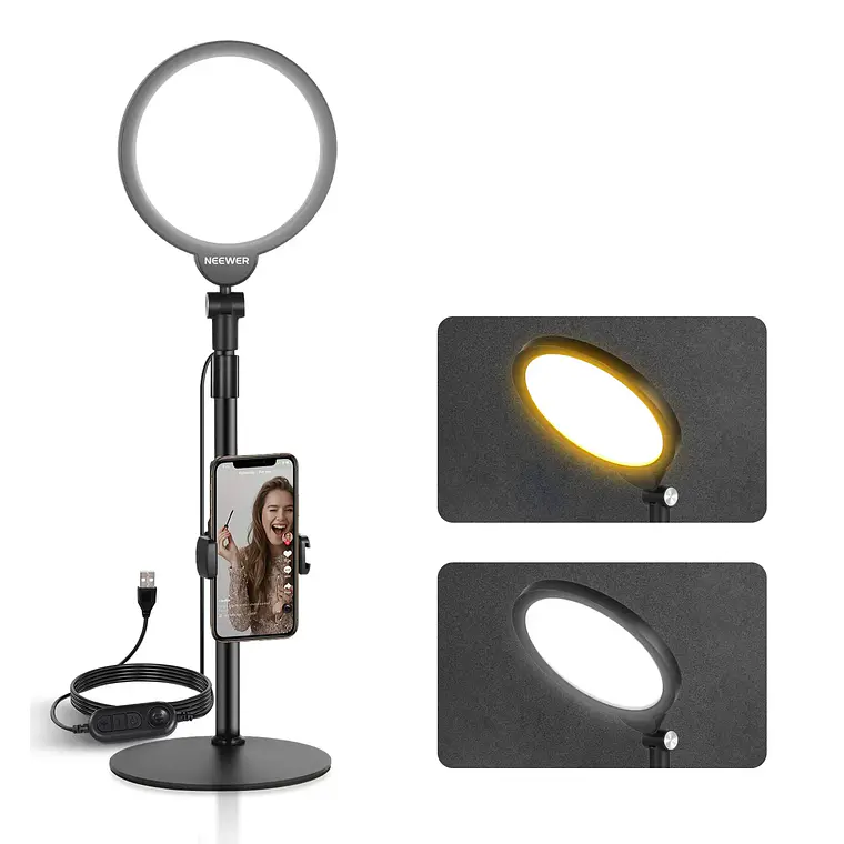 Aro de Luz de 7 Pulgadas con Soporte y Clip Neewer Basics