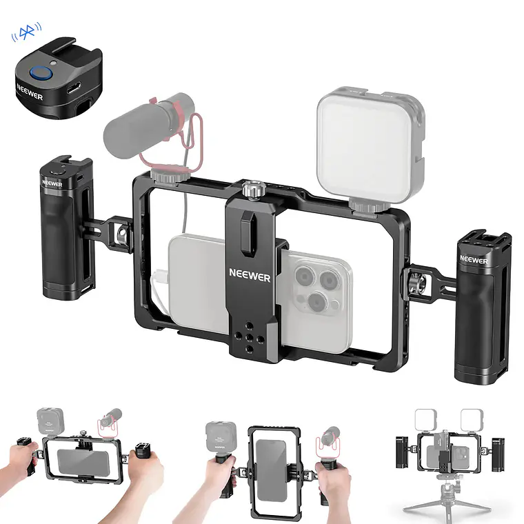 Kit de Jaula Universal para Teléfonos con Doble Empuñadura y Control Inalámbrico Neewer