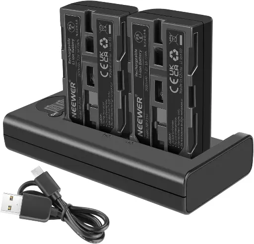 [66600066] Kit 2 Baterías Neewer NP-F550 2600mAh con Cargador USB Dual