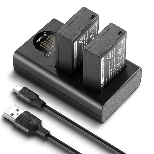 [66605211] Kit 2 Baterías Neewer NP-W126 1140mAh con Cargador USB-C