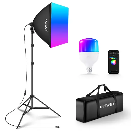 [66605317] Kit de iluminación NEEWER NK800 de 60x60cm con softbox RGB